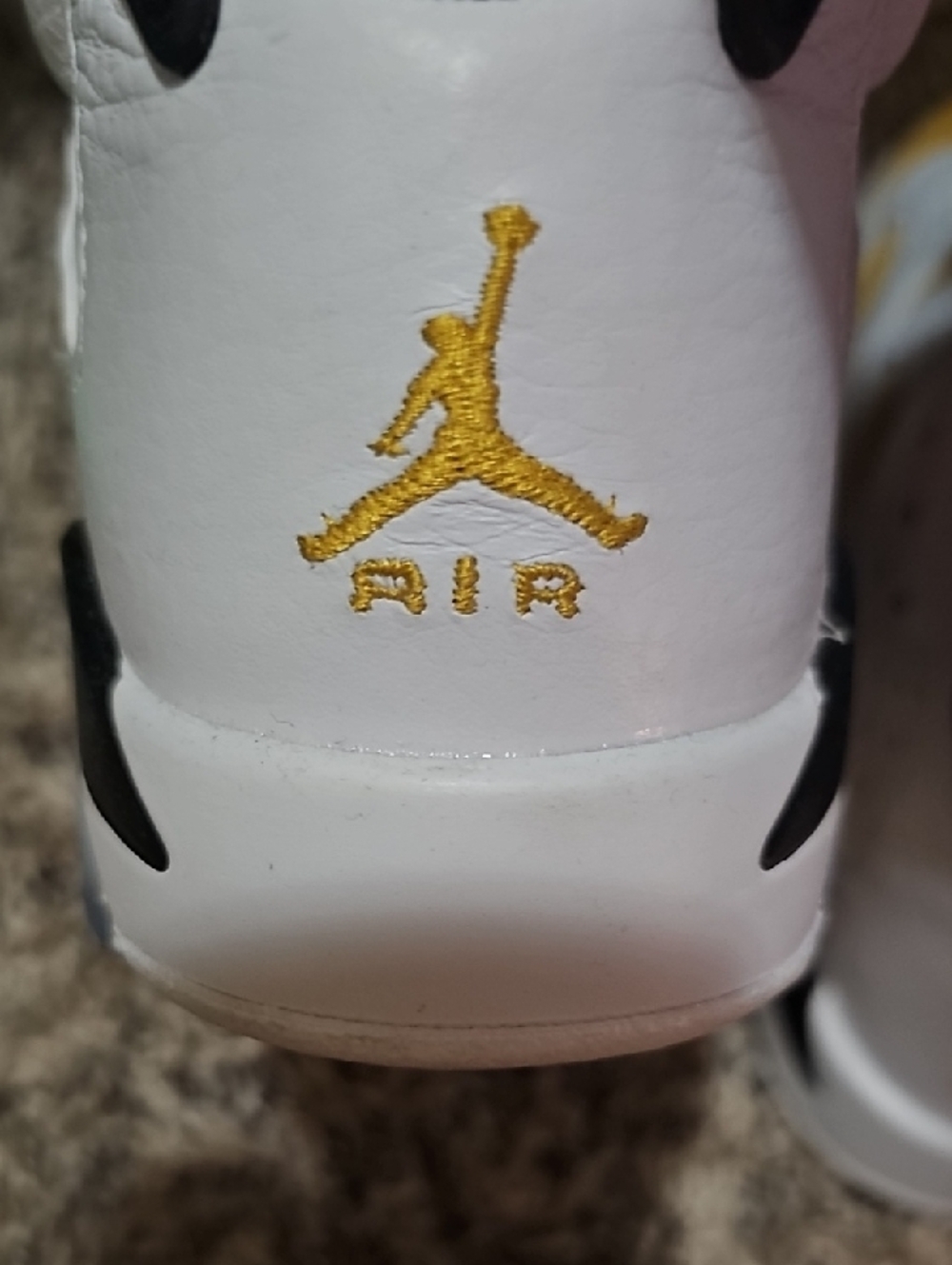 Jordan 6 Retro White, Black & Gold/Yellow High-Top Sneakers - Picture 6 of 14